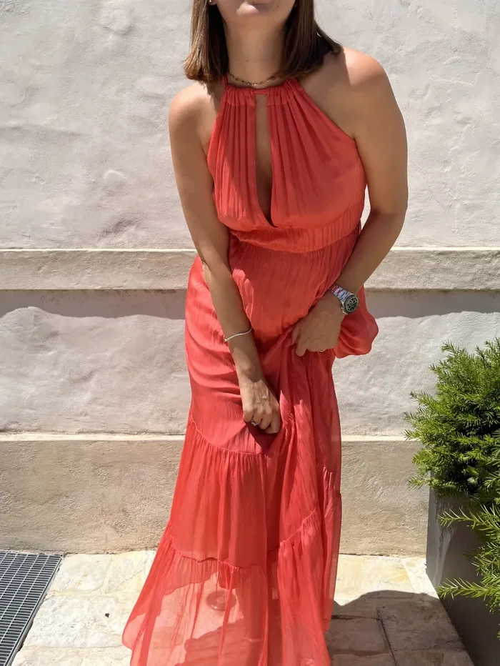 ABITO LUNGO SETA E VISCOSA DIXIE - immagine 2