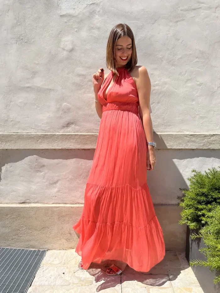 ABITO LUNGO SETA E VISCOSA DIXIE - immagine 3