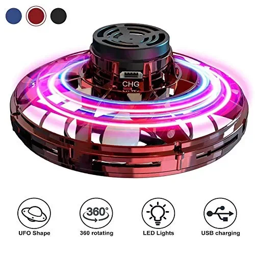Abree Giocattoli Volanti per Adulti e Bambini Ricarica USB Mini Drone UFO Red