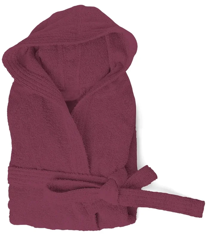 Accappatoio in Spugna 100% Cotone Amaranto
