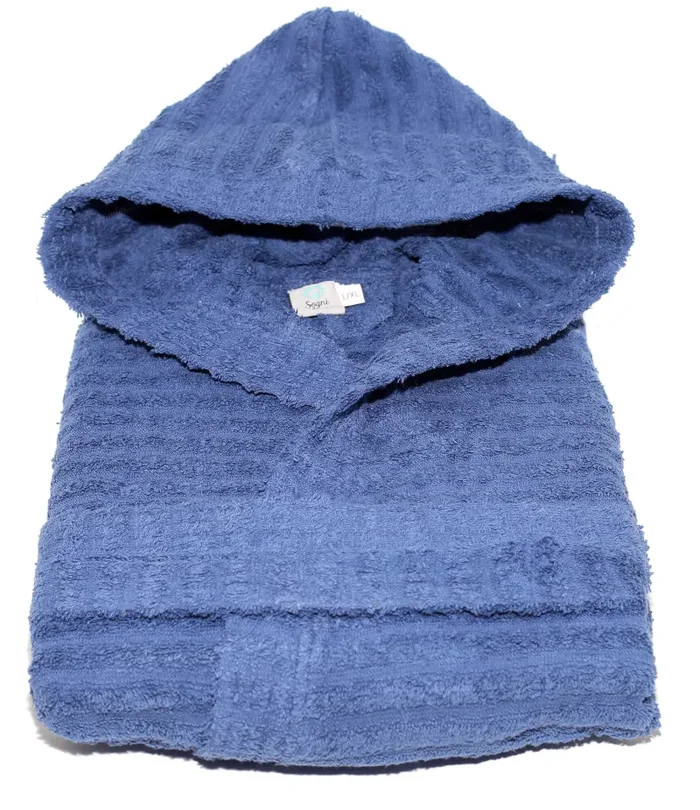 Accappatoio in Spugna 100% Cotone Sally Horizon Avio