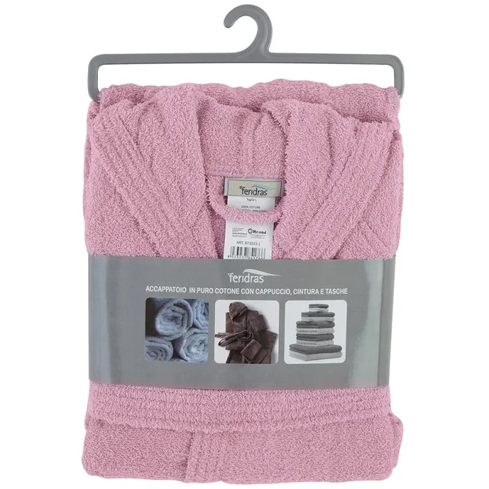 Accappatoio in Spugna di Cotone Lilla Feridras In saldo