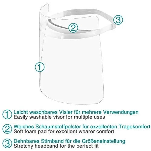 ACE Visiera Protettiva Trasparente – Maschera di Sicurezza – Chiara – per… - immagine 3