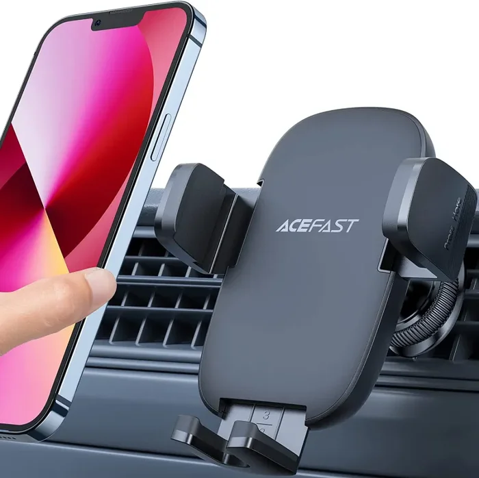 ACEFAST Supporto Porta Smartphone Cellulare da Auto per Griglia di Bocchette Aria Condizionata, Universale Forte 360° Rotazione Regolabile Universale per Cellulari Mobile da 4″-7″ Pollici