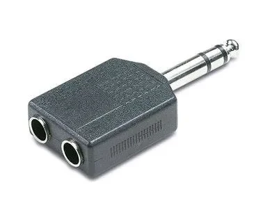 Adattatore jack maschio stereo 6.3 mm a doppio femmina 6.35 ST