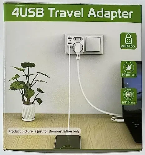 Adattatore Presa Inglese, Redagod Adattatore Spina Inglese,a Spina Italiana con 3 USB e 1 USB C(3.4A,17W) Adattatore UK con 2 Prese per Gran Bretagna/Qatar/Irlanda/Gambia,Presa Inglese 3250W - immagine 2