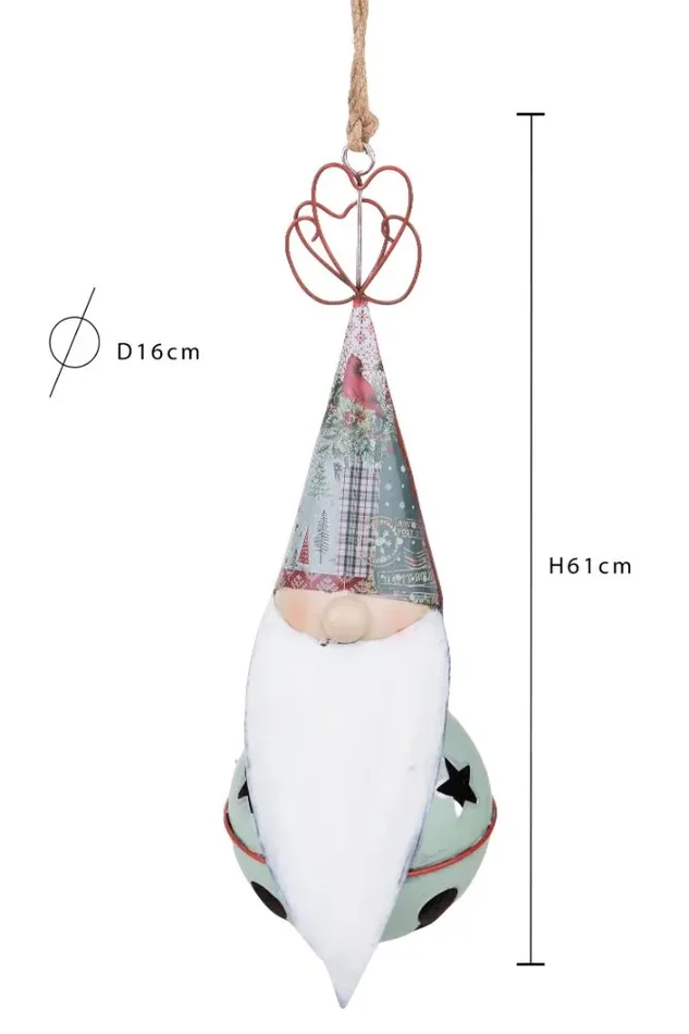 Addobbi Natalizi Sfera Babbo Natale da Appendere Ø 16 cm in Metallo - immagine 3