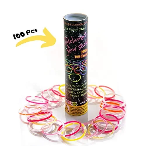 Adelama Braccialetti Luminosi Fluorescenti Fluo per Feste Glowstick Party…