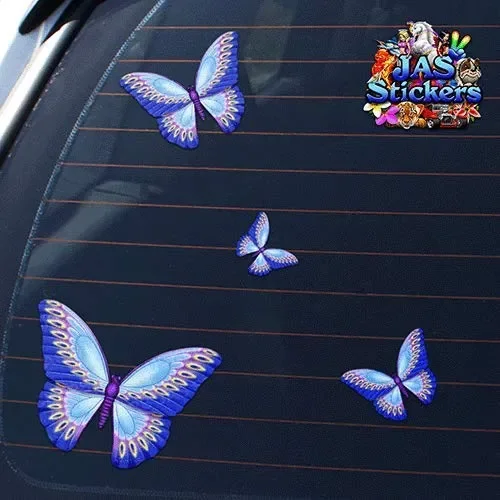 Adesivi per auto – piccola farfalla blu – animale – ST00025BL_SML – adesivi… - immagine 2