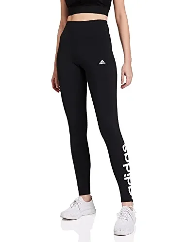 adidas Essentials High-Waisted Logo Leggings Leggings, Black/White, M Donna Online