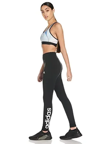 adidas Essentials High-Waisted Logo Leggings Leggings, Black/White, M Donna Online - immagine 3