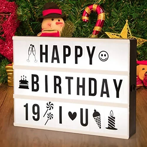 Adoric Lampada LED Lightbox di Luce bianca con 96 lettere per Natale,Casa,… Moda