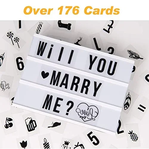 Adoric Lampada LED Lightbox di Luce bianca con 96 lettere per Natale,Casa,… Moda - immagine 3