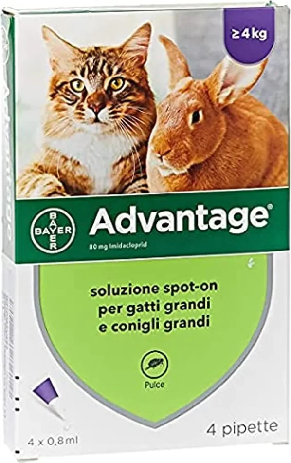 Advantage Soluzione Spot-On Gatti/Con. 4 Pipette, 0.8 ml - immagine 3