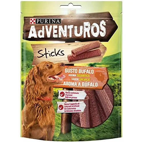Adventuros Purina Snack Cane Mini Stick al Gusto Bufal, 6 Buste da 120g…