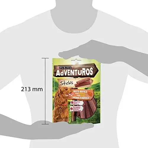 Adventuros Purina Snack Cane Mini Stick al Gusto Bufal, 6 Buste da 120g… - immagine 3