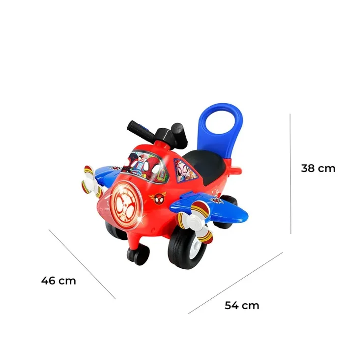 Aereo Cavalcabile 54x46x38 cm per Bambini Spidey Rosso - immagine 3