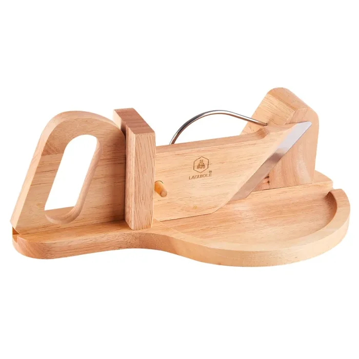 Affettatrice Manuale 30,2×19,1×12,0 cm per Salumi in Legno Naturale