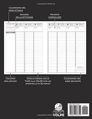 Agenda settimanale 2022: La settimana su una doppia pagina - immagine 2