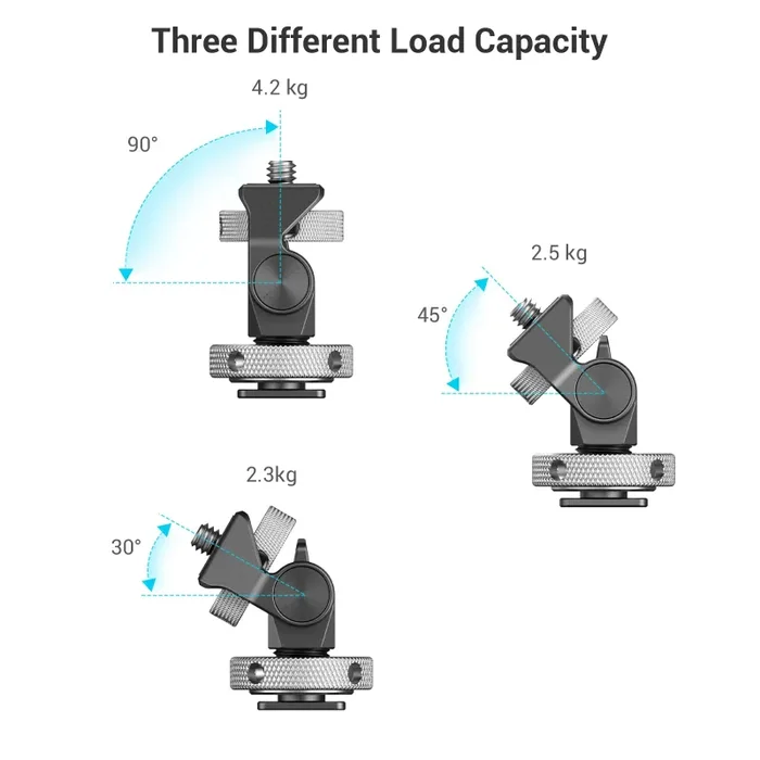 (Aggiornato) SMALLRIG Cold Shoe Supporto per Monitor Supporto per Monitor Regolabile Girevole e Inclinabile con Perni di Posizionamento Rimbalzanti per Monitor da 5″ e 7″ – 2905B - immagine 3