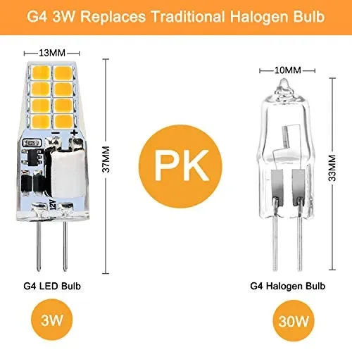 AGOTD Lampadina LED G4, 3W Equivalente a 30W Lampada Alogena, Bianco Caldo… - immagine 3