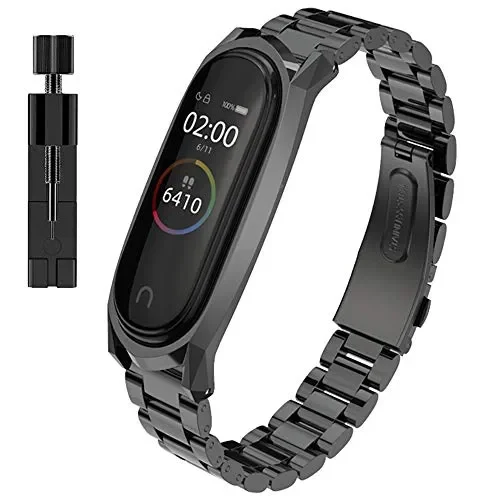AHANGA Cinturino per Mi Band 4 Xiaomi 3 Cinturini Perlina Nero