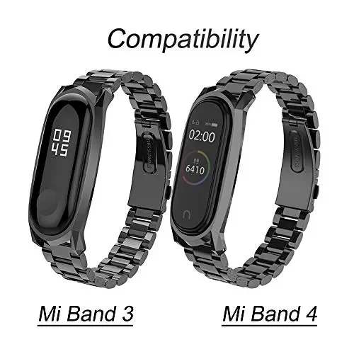 AHANGA Cinturino per Mi Band 4 Xiaomi 3 Cinturini Perlina Nero - immagine 2