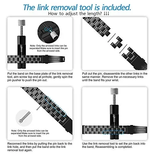 AHANGA Cinturino per Mi Band 4 Xiaomi 3 Cinturini Perlina Nero - immagine 3