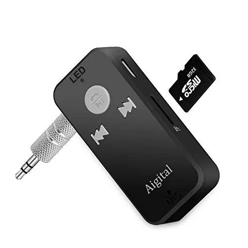 Aigital Ricevitore Bluetooth Adattatore Audio Portatile Wireless Auto Grigio