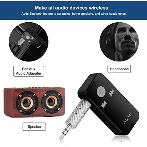 Aigital Ricevitore Bluetooth Adattatore Audio Portatile Wireless Auto Grigio - immagine 3