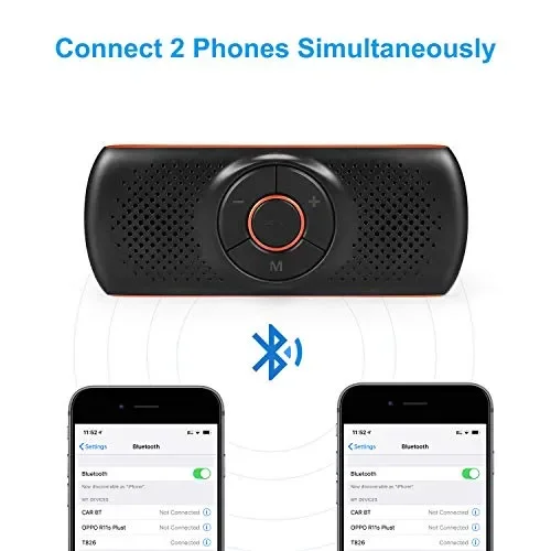 Aigoss Vivavoce Bluetooth 4.2 per Auto con Siri e Google Assistant, Kit per… - immagine 2