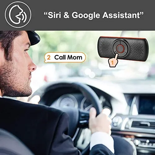 Aigoss Vivavoce Bluetooth 4.2 per Auto con Siri e Google Assistant, Kit per… - immagine 3
