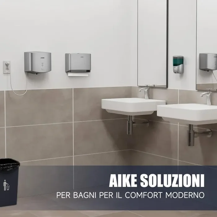 AIKE Dispenser Carta Asciugamani da Parete, Dispenser di Asciugamani con Piega a V Compatibile con Piega a C, Adatto per Carta Piegata Dimensioni 25,3×8 (cm), Può Contenere 200 Asciugamani di Carta - immagine 3