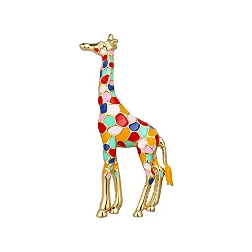AILUOR Giraffe Spilla, Smalto Spilla s Animale Sveglio Multicolore