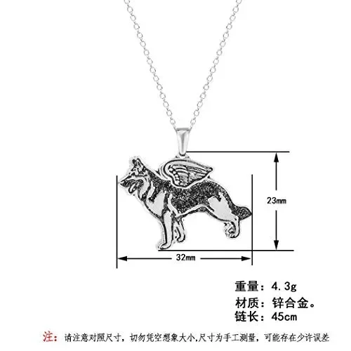 AILUOR Pastore Tedesco Collana, la Collana del Pendente di Amore Ala - immagine 2