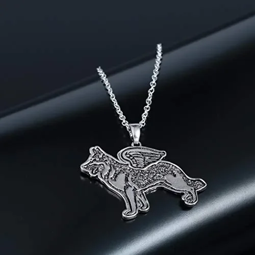 AILUOR Pastore Tedesco Collana, la Collana del Pendente di Amore Ala - immagine 3