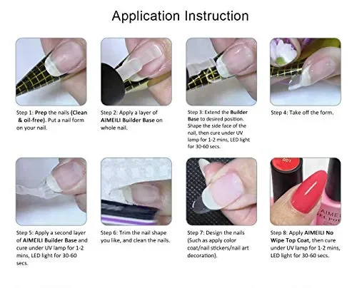 AIMEILI Clear Builder Gel Unghie e Base Coat 2 in 1 Smalto Semipermente in… - immagine 3
