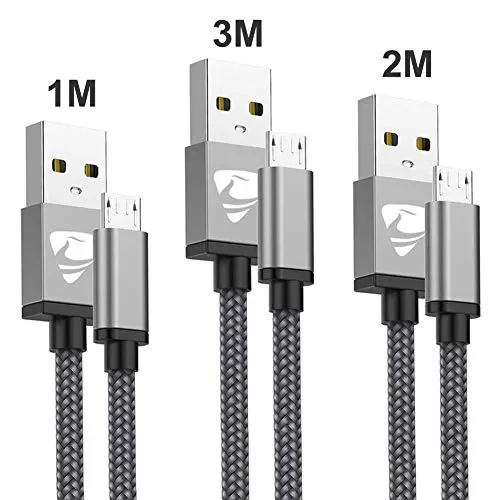 Aioneus Cavo Micro USB [3 Pezzi:15M,2M,3Metri] Nylon…