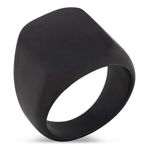 Akitsune Iustitia Anello | Design-Anello Donna Uomo Sigillo Nero Opaco