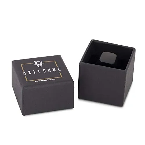 Akitsune Iustitia Anello | Design-Anello Donna Uomo Sigillo Nero Opaco - immagine 3