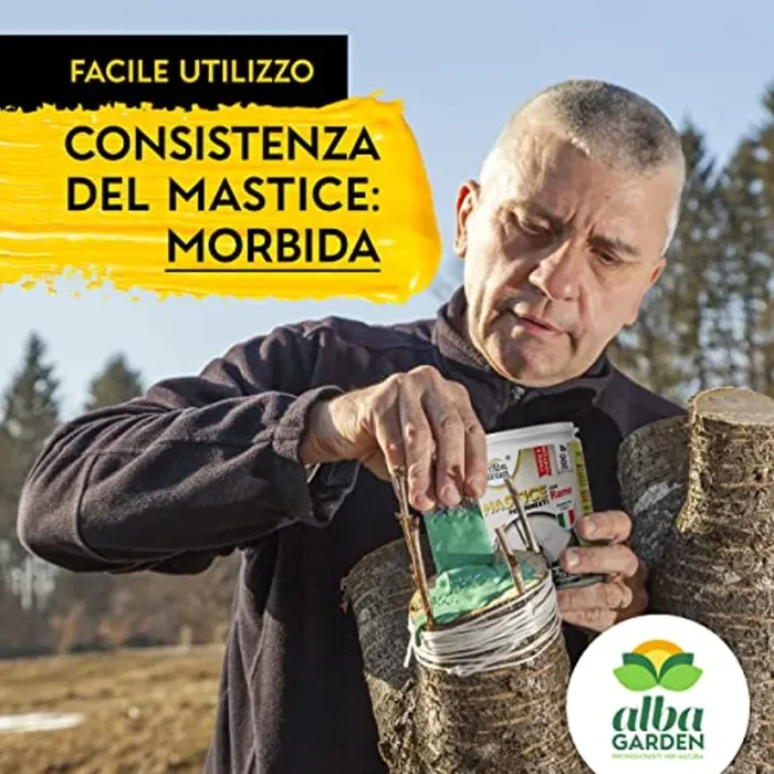 Albagarden – Mastice Per Innesti E Potature ++ Con Rame ++ Antibatterico Pasta Cicatrizzante Curativa Per Ferite Piante Alberi Arbusti Kit Bonsai X 200 Gr - immagine 2