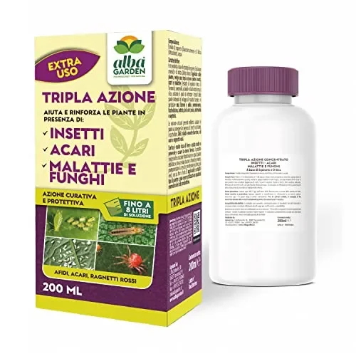 Albagarden Tripla Azione Naturale – Insetticida – Fungicida – Acaricida Per Piante A Base Di Equiseto E Ortica – Concentrato Biologico X 200 ml
