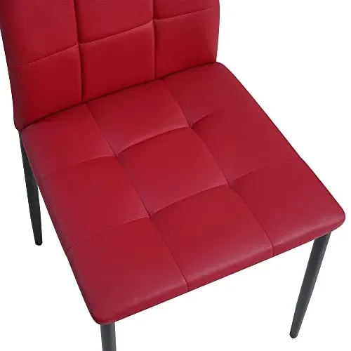 Albatros Sedia per Sala da Pranzo Rimini, Set di 4 sedie, Rosso, SGS Testato - immagine 3