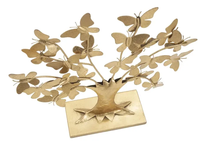 Albero della Vita con Farfalle Glam 31x8x30 cm in Ferro Oro - immagine 2