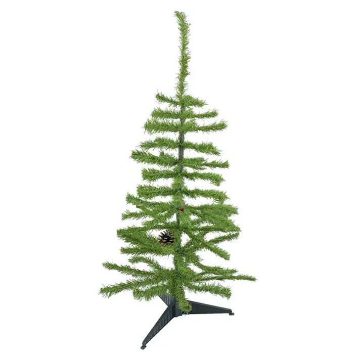 Albero di Natale 70H cm Rami pieghevoli e pigne Abete Artificiale in PVC