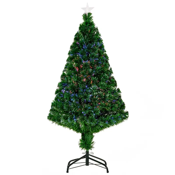 Albero di Natale Artificiale 120 cm Foltissimo in Fibra Ottica con Supporto in PVC In saldo