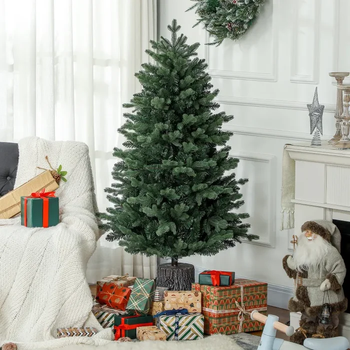 Albero di Natale Artificiale 150 cm 994 Rami Realistico Base in Resina Verde - immagine 2