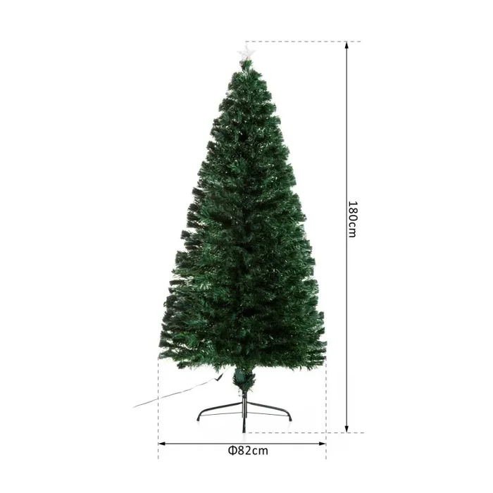 Albero di Natale Artificiale 180 cm 230 Rami in PVC con Luci LED Verde - immagine 3