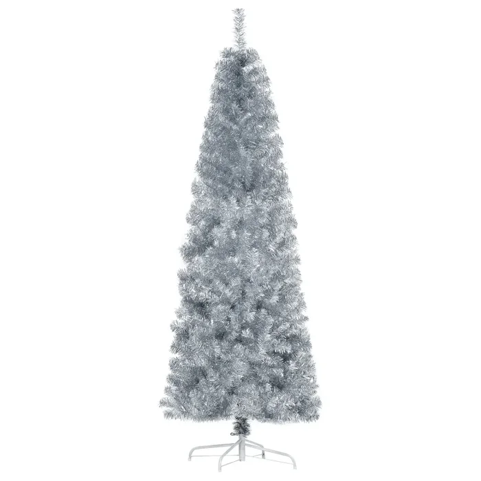 Albero di Natale Artificiale 180 cm 618 Rami Argento