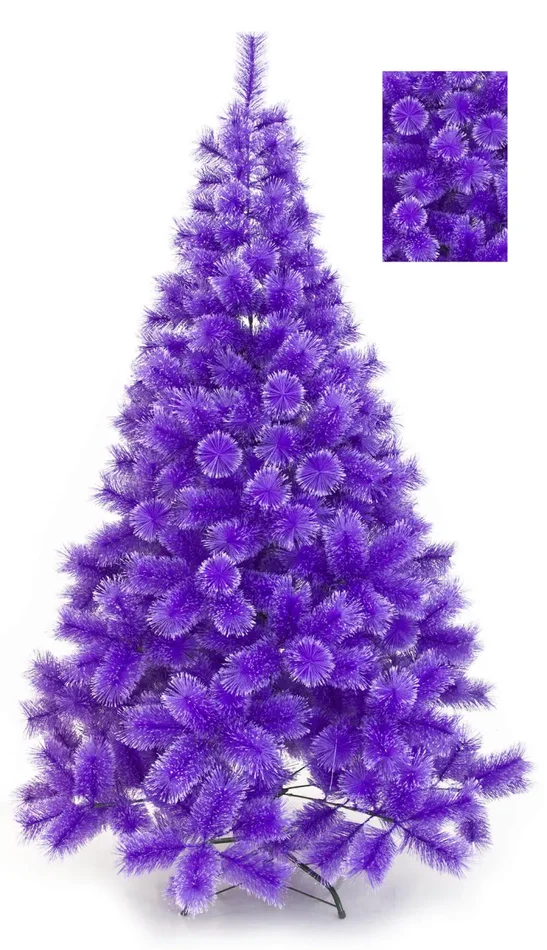 Albero di Natale Artificiale Apertura Ramo/Ramo Pituffik Viola Varie Misure - immagine 2